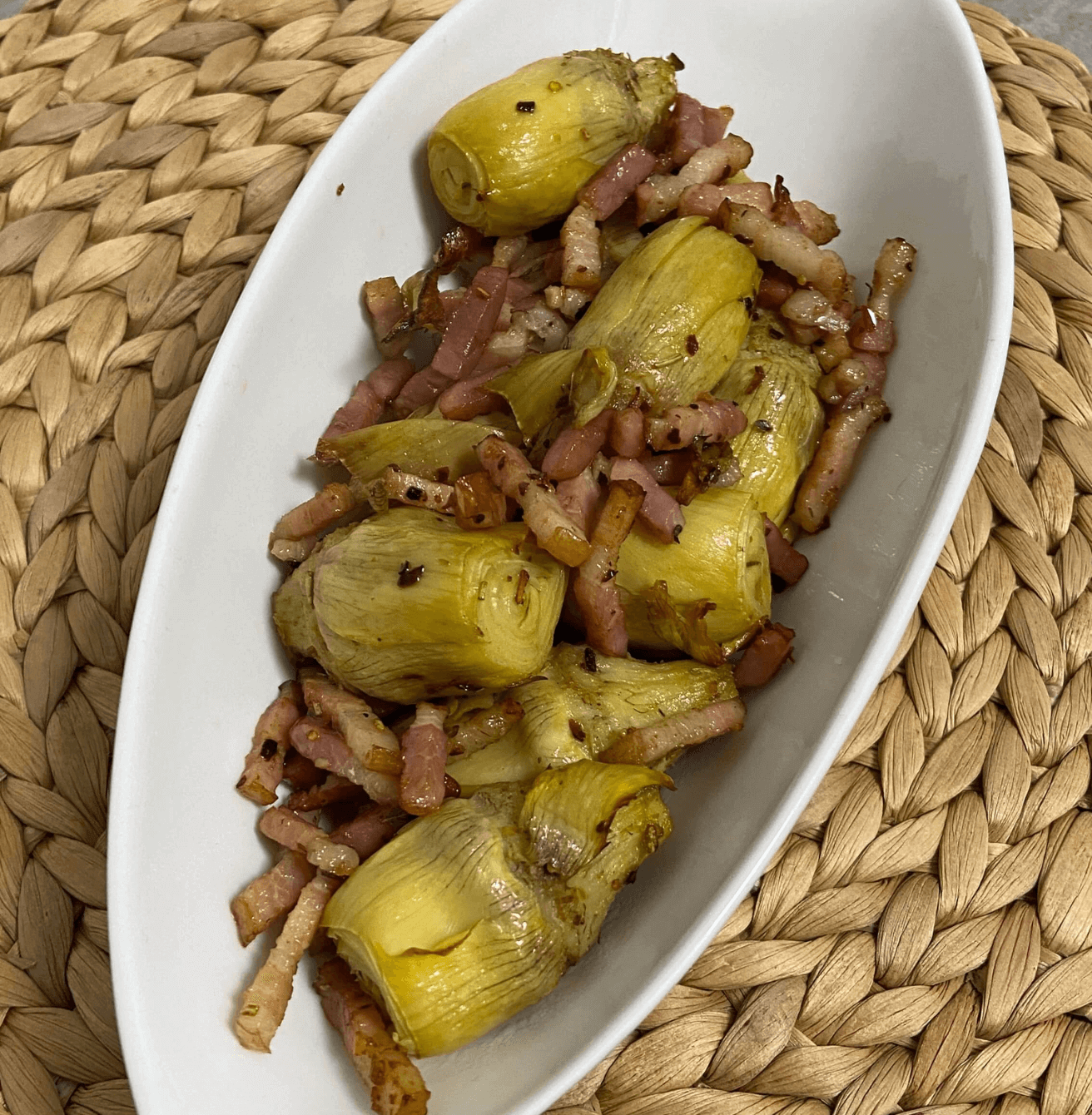 Receta de Alcachofas con bacon en Airfryer