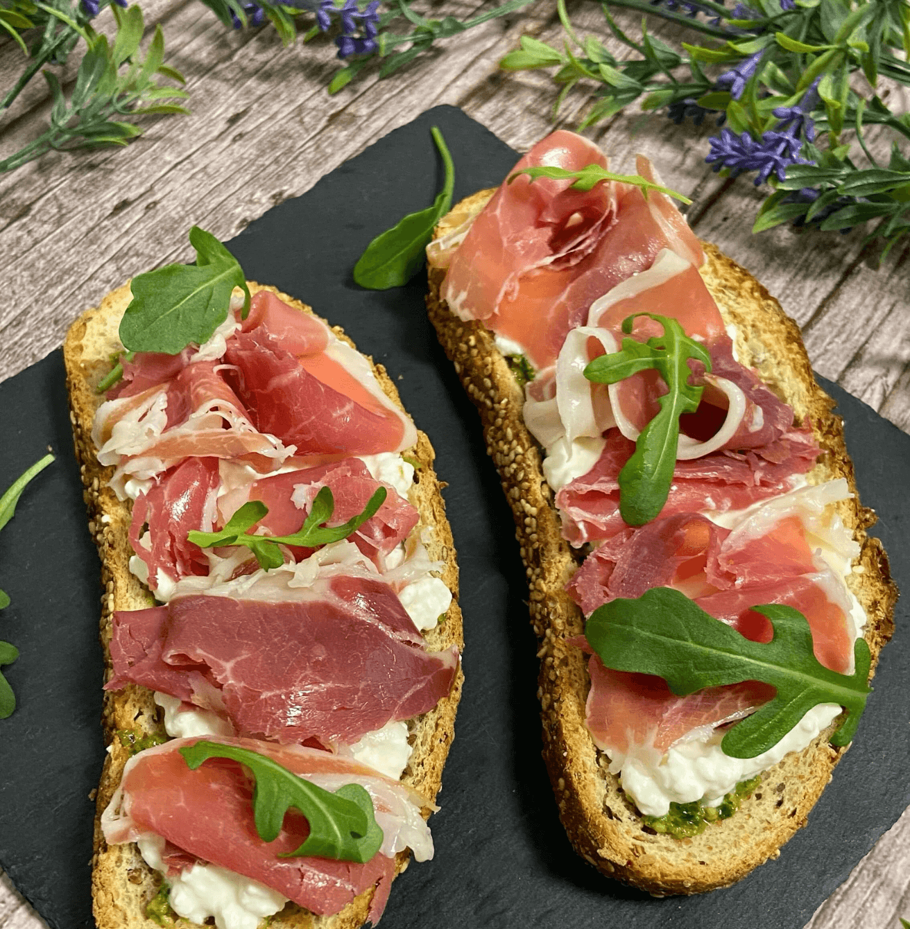 Receta de Bruschetta de jamón serrano en Airfryer