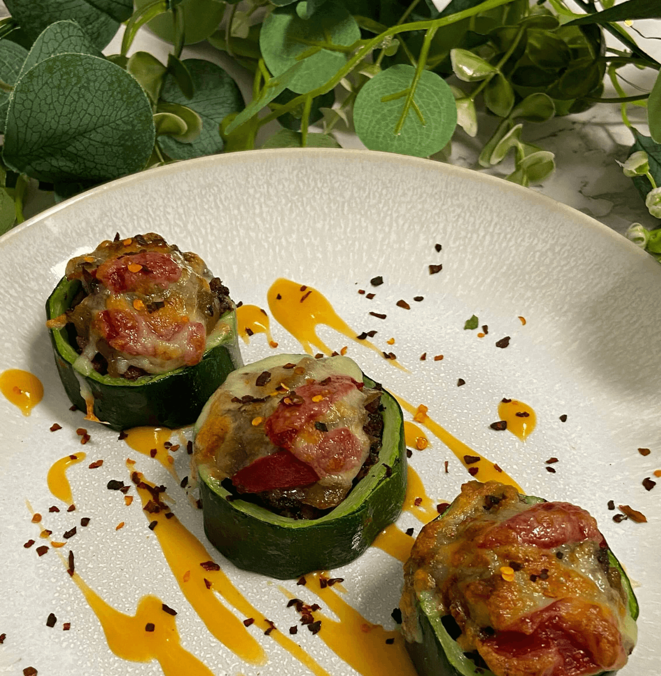 Receta de Calabacines rellenos de morcilla en Airfryer