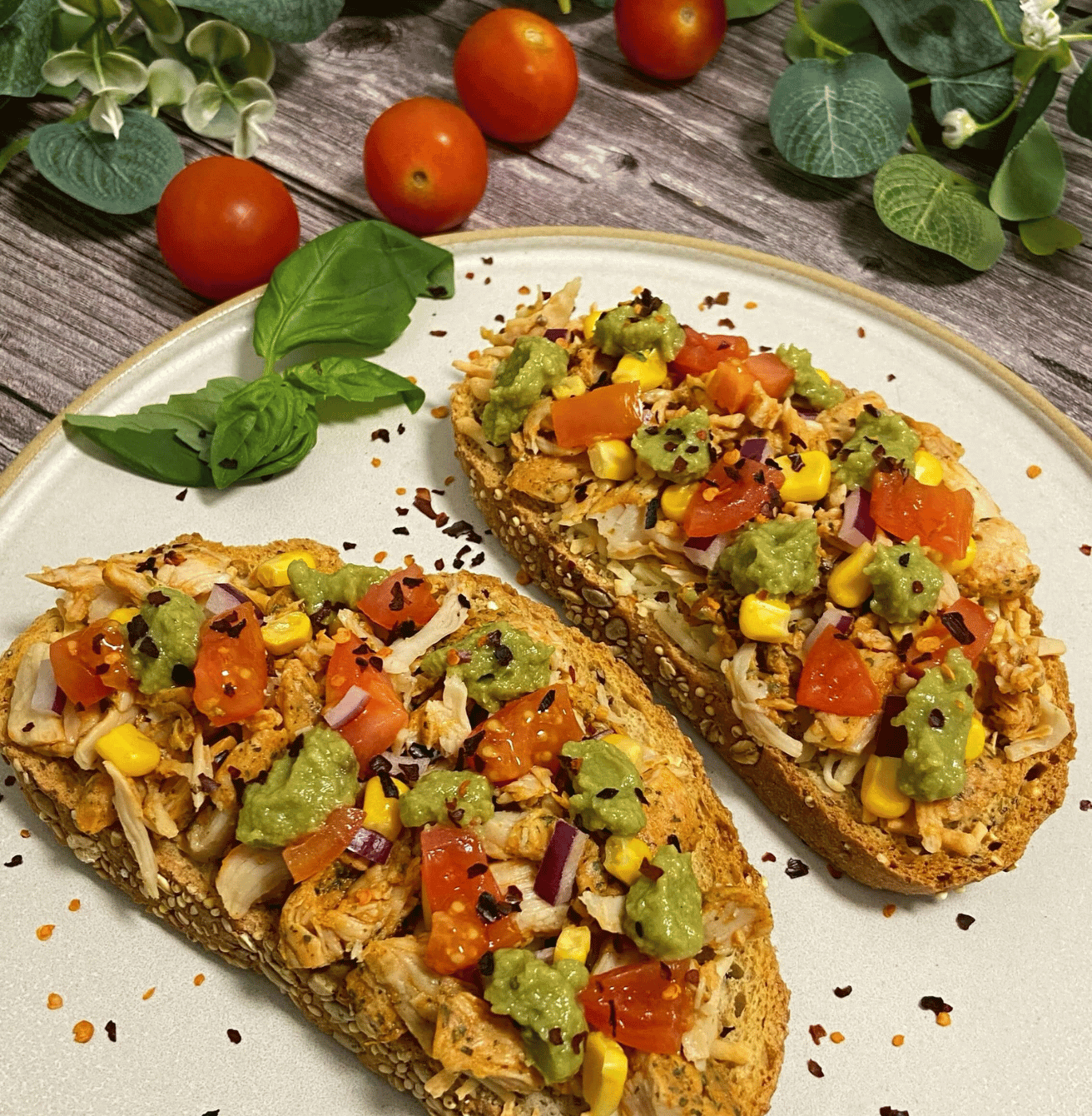 Receta de Bruschetta de pollo en Airfryer