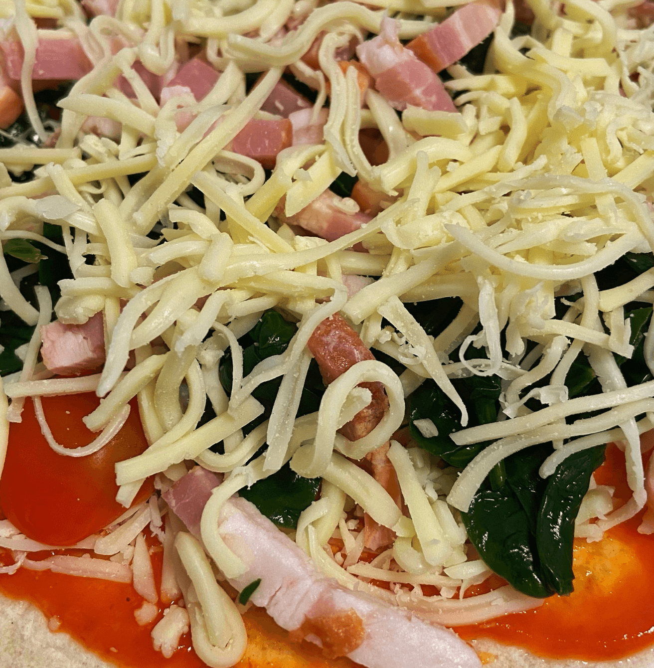 Tortipizza de espinacas y bacon en airfryer Tortipizza de espinacas y bacon en airfryer