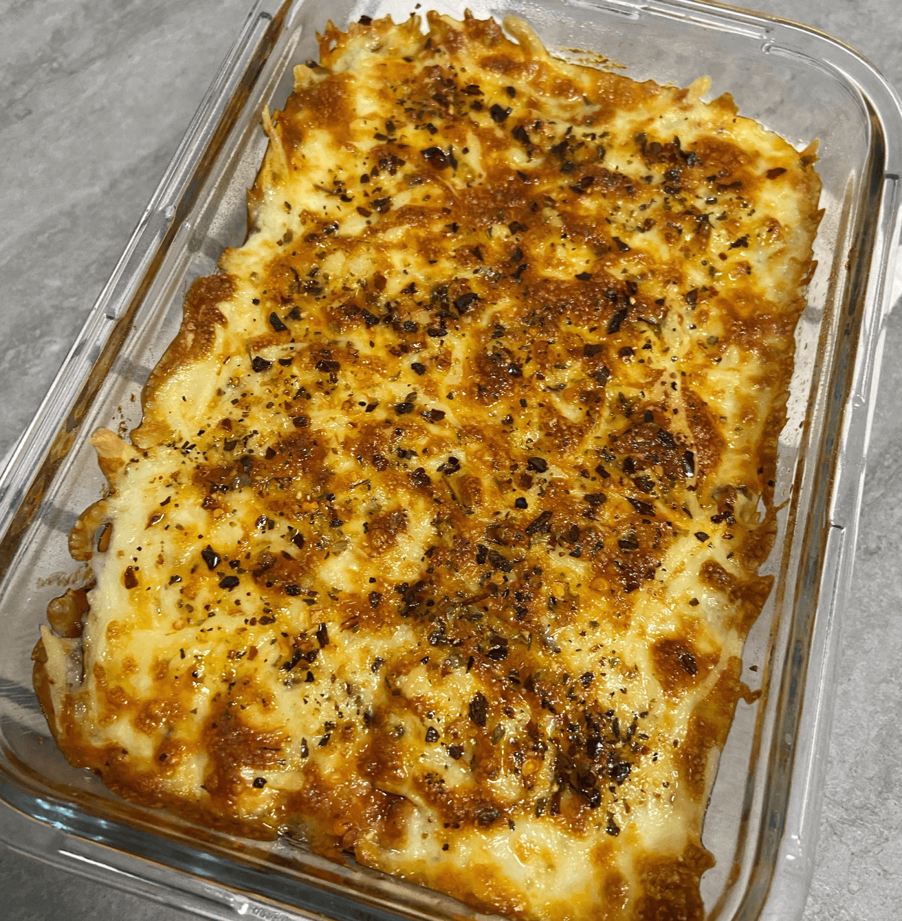 Lasaña de calabacín y pollo en airfryer