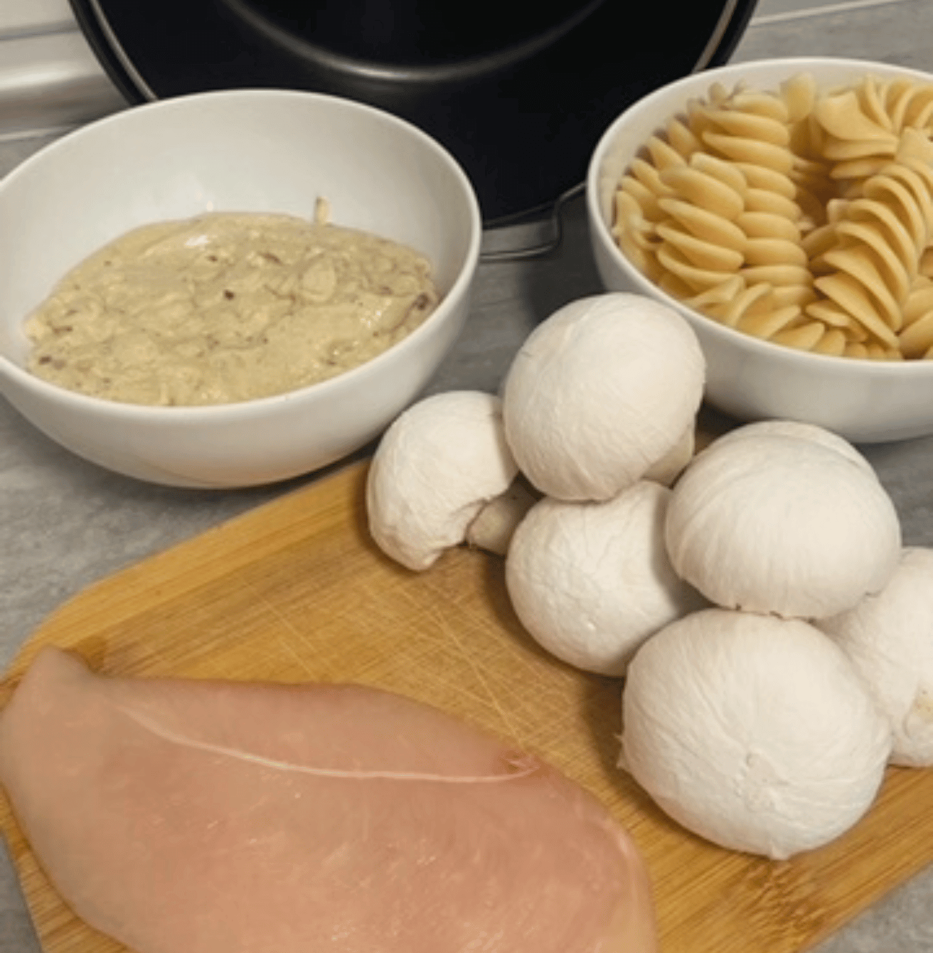 Receta de Fusillone con salsa de setas en Airfryer Receta de Fusillone con salsa de setas en Airfryer