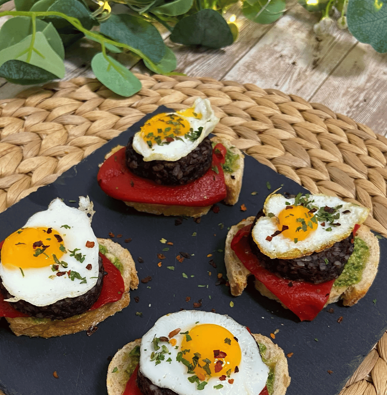 Receta de Pintxos de morcilla y pesto en Airfryer