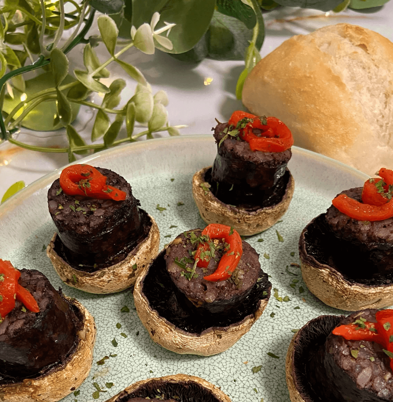 Receta de Champiñones rellenos de morcilla en Airfryer