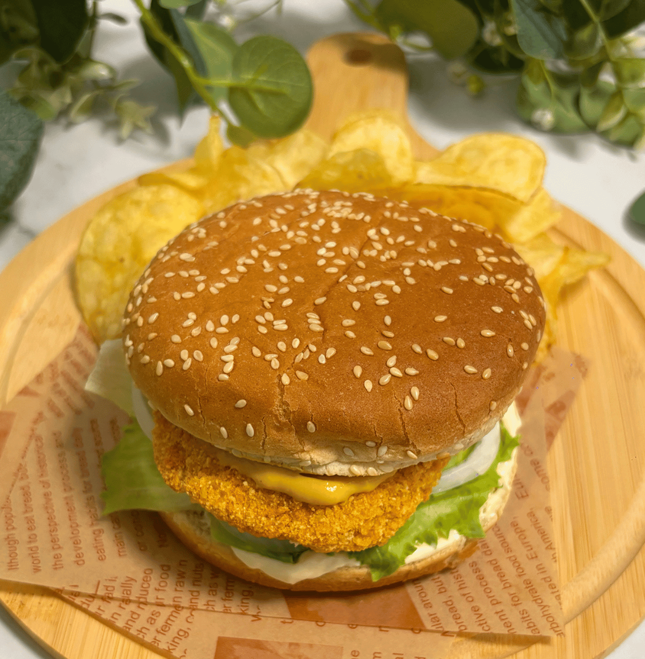Receta de Hamburguesa de pechuga y cheddar en Airfryer