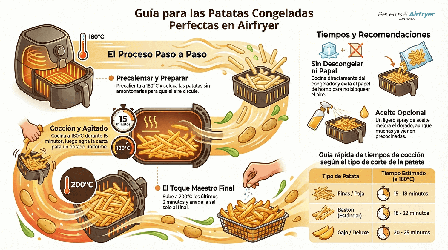 Patatas congeladas en airfryer