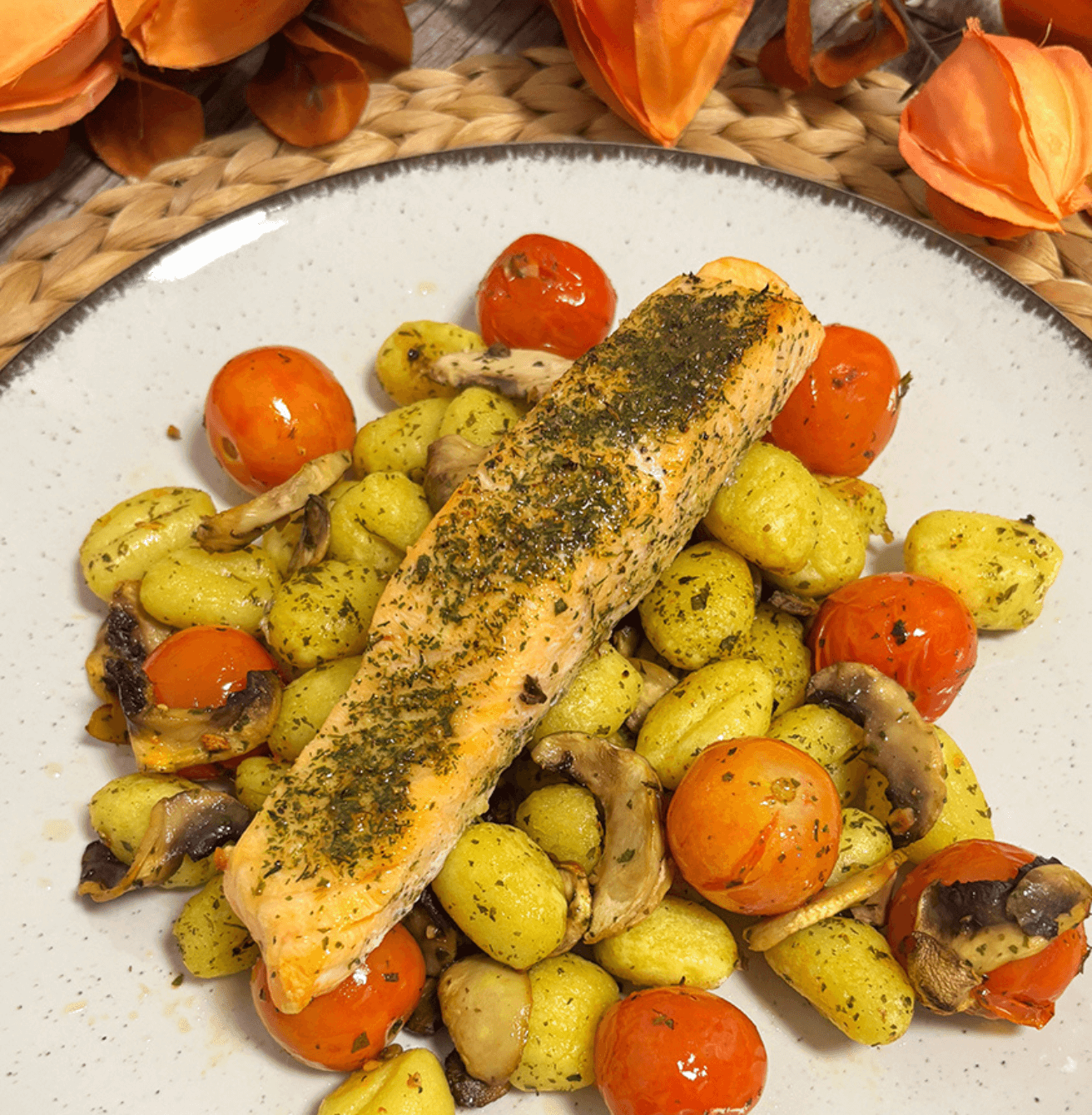 Receta de Salmón con ñoquis en Airfryer