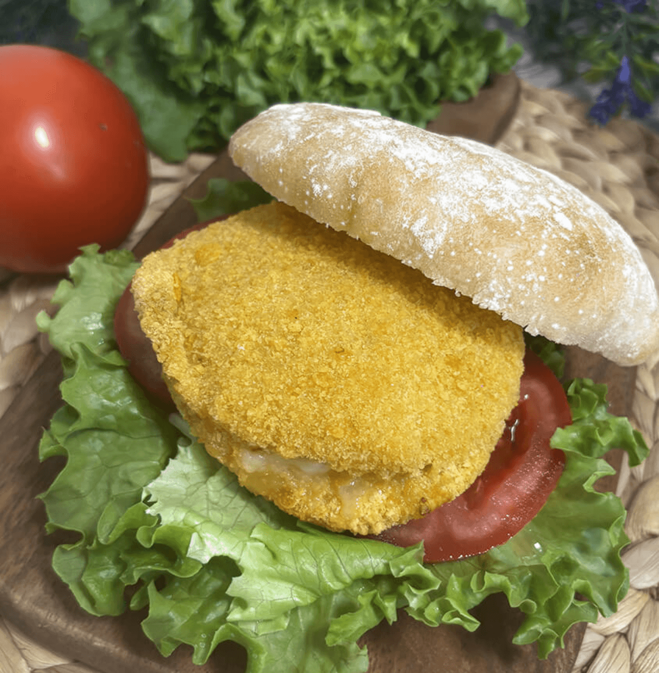 Receta de hamburguesa de pechuga con jamón y roquefort en Airfryer